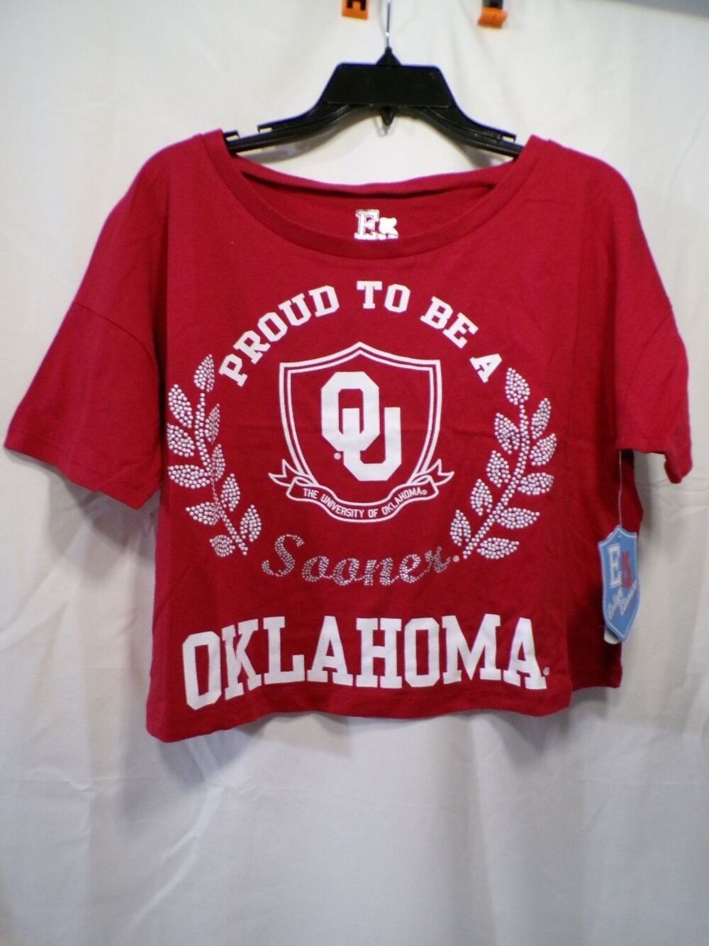 E5 College Classics Women's Cropped T Shirt Oklahoma Sooners Medium Red